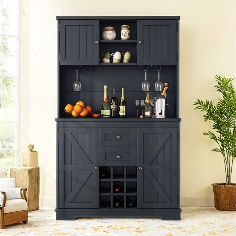 Coffee Bar Cabinet Kitchen Cabinet with Storage,Farmhouse Wine Cabinet