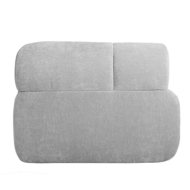 122" Modern L-Shaped Sectional Sofa, 2-Piece Set, Gray, Foam & Polyester