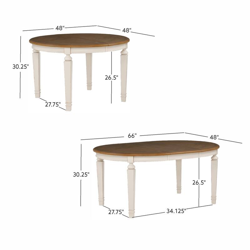Round Off Table Linon Welliver Round Extendable Wood Dining Table - Off White ...