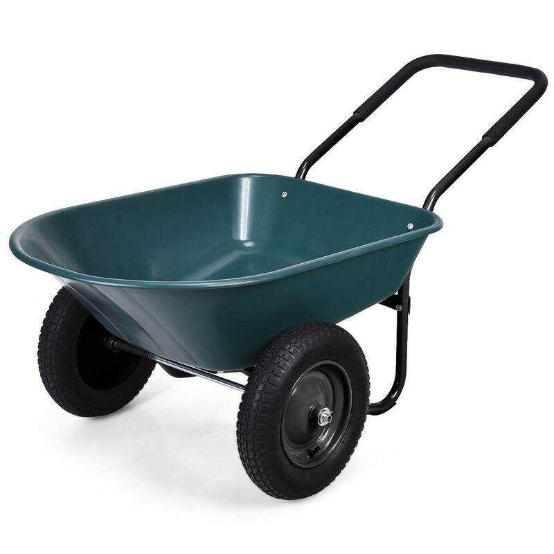 Costway 2 Tire Wheelbarrow Cart Heavy-duty Dolly Utility Cart