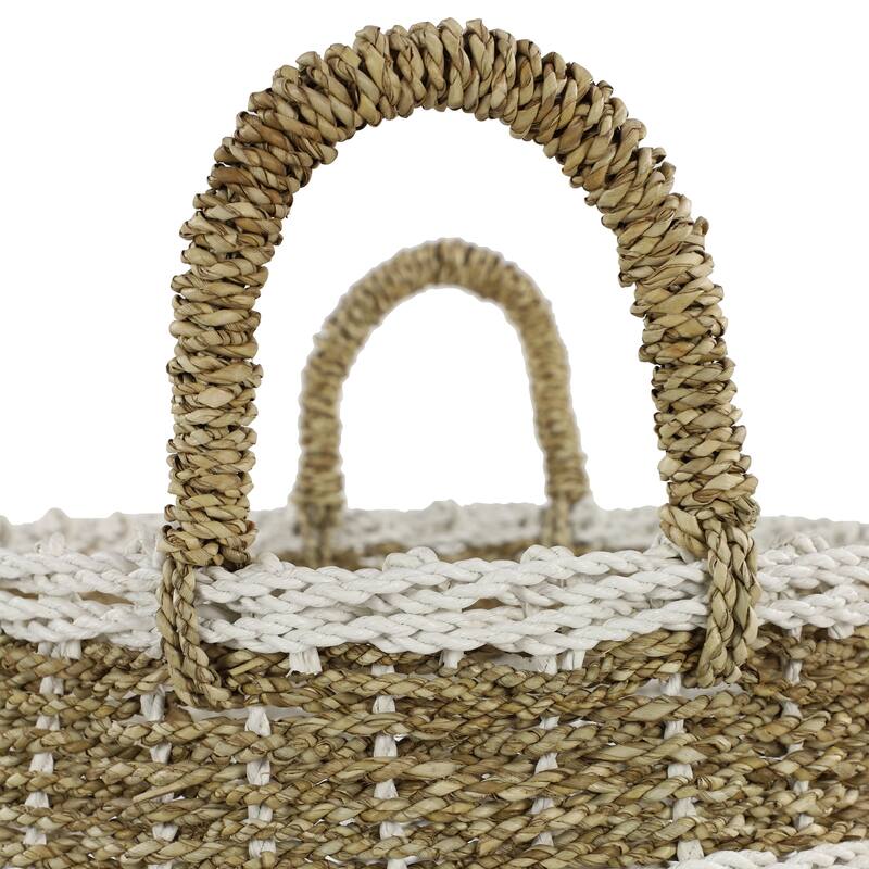 Plastic Boho Storage Basket (Set of 3) - 18", 17", 16"H