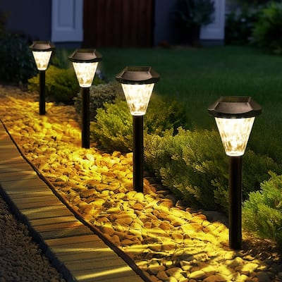 Solar Outdoor Landscape Lights, Waterproof Outdoor Solar Lights for Garden and Patio, Warm White