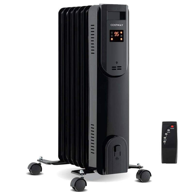 Costway Oil Radiant Heater with Adjustable Thermostat Remote Overheat - See Details