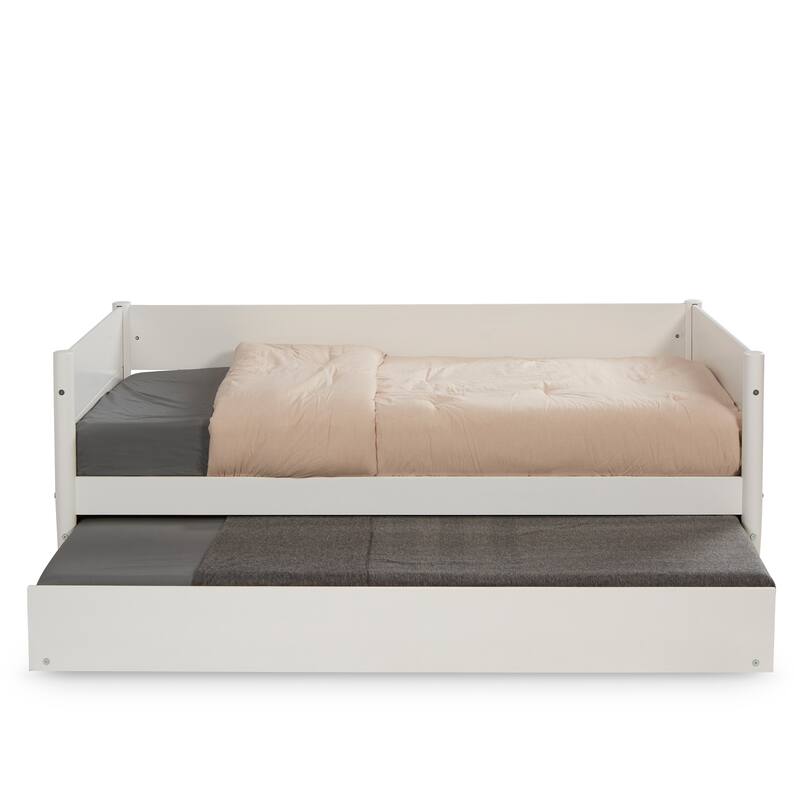 Mid-Century Modern Twin Size Day Bed with Twin Trundle