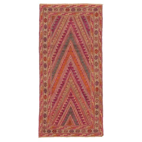 ECARPETGALLERY Hand-knotted Tajik Caucasian Purple Wool Rug - 2'5 x 5'9
