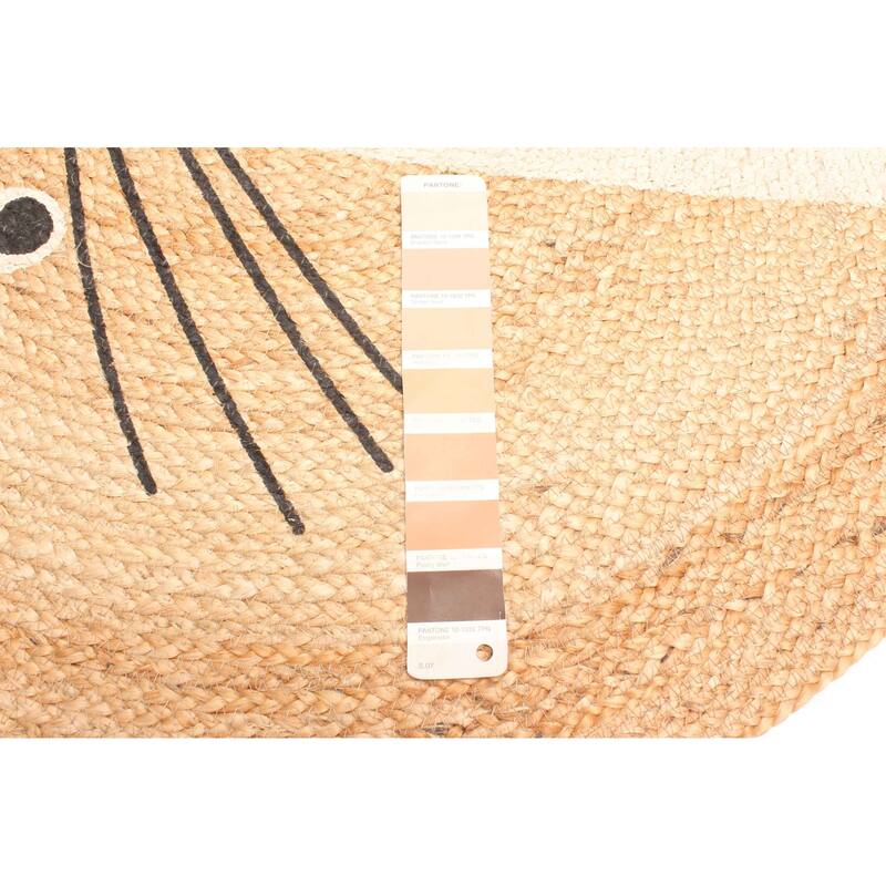 ECARPETGALLERY Braided Weave Palas Denizli Tan Jute Rug - 3'0 x 3'0