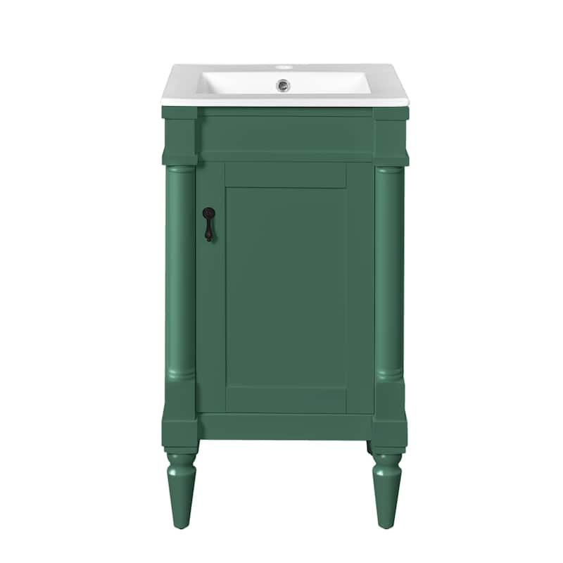 18-Inch Vanity With Sink,Storage Cabinet With Door,Freestanding Cabinet,Single Sink Cabinet With Adjustable Shelf