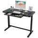 preview thumbnail 8 of 20, FLEXISPOT 48" Width Home Office Electric Height Adjustable Desk Glass Top Standing Desk Computer Desk With Drawer, USB Charged Black