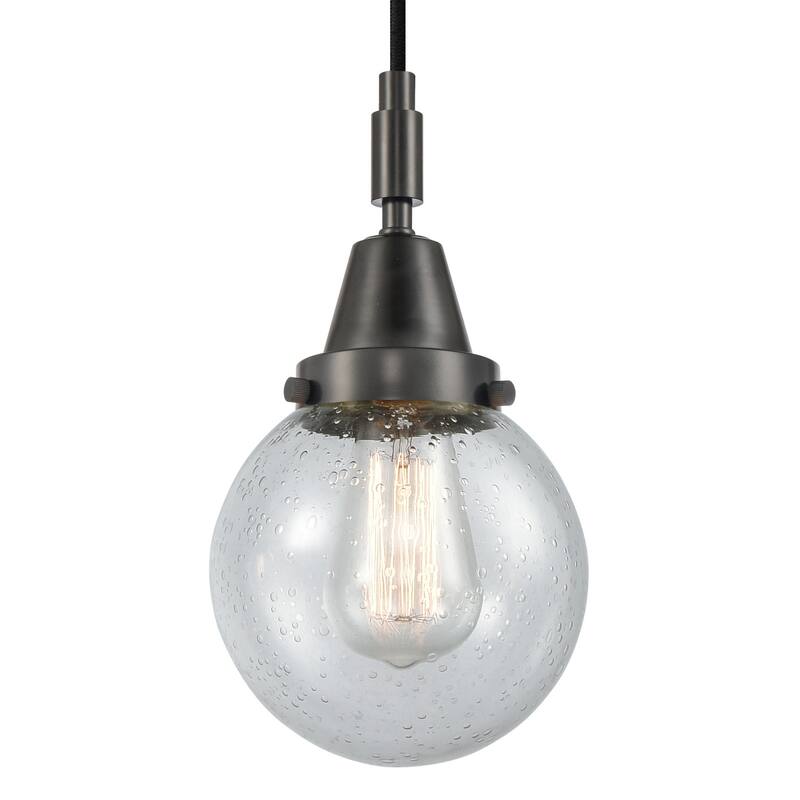 Innovations Lighting 447-1P-G204-6 Beacon 6" Wide Mini Pendant with - Matte Black