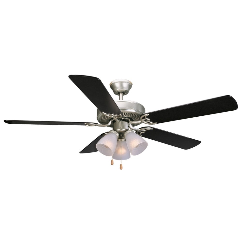Design House 153957 Millbridge 52 Ceiling Fan With Light Kit And Reversible Blades Satin Nickel