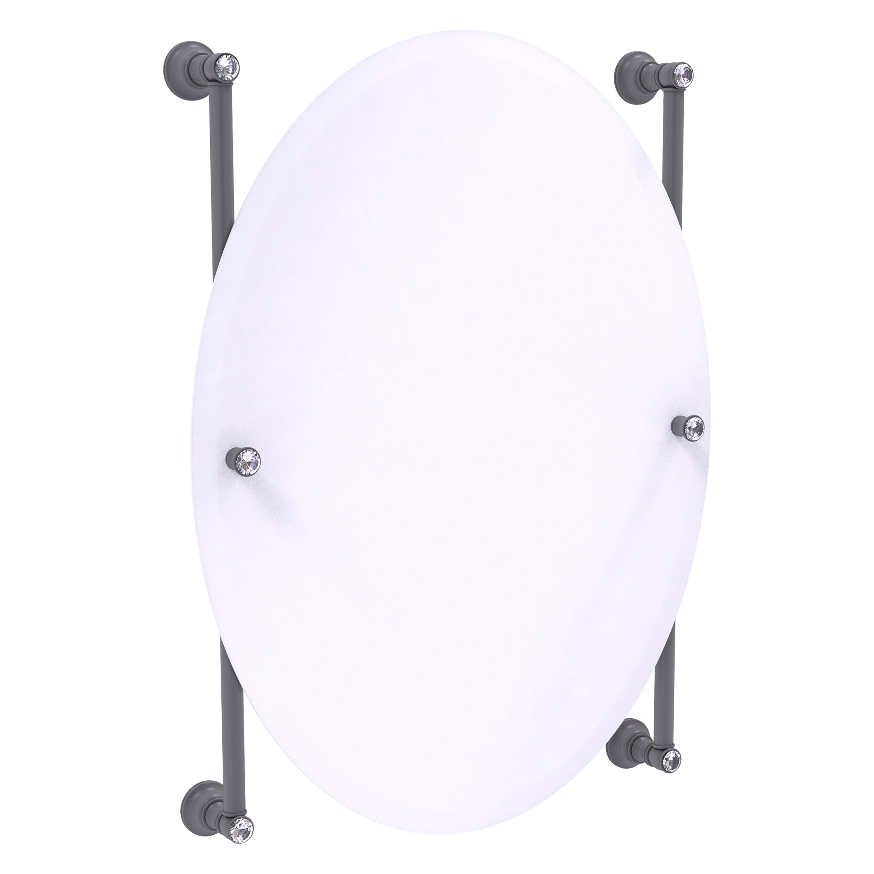 Allied Brass Carolina Crystal Collection Oval Frameless Rail Mounted Mirror