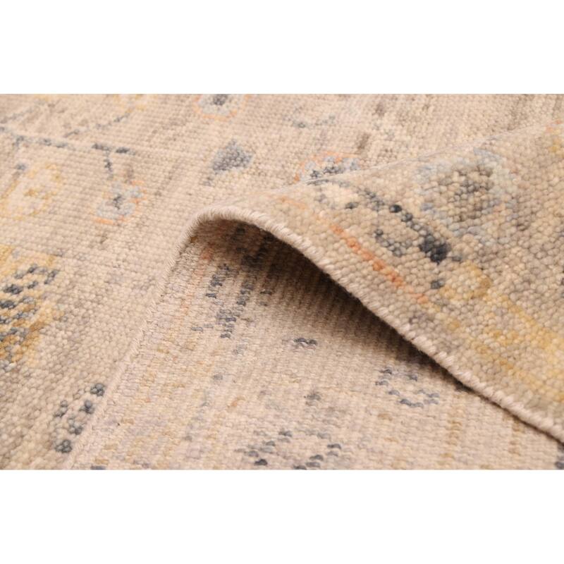 ECARPETGALLERY Hand-knotted Modern Oushak Light Grey Wool Rug - 4'1 x 5'10