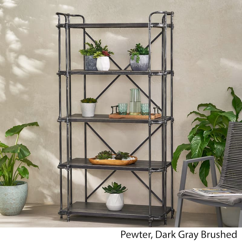 Cedarburg Industrial 5 Shelf Firwood Bookcase by Christopher Knight Home