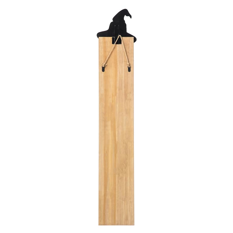 Glitzhome 48"H Halloween Wood Witch Hat Porch Sign Decor