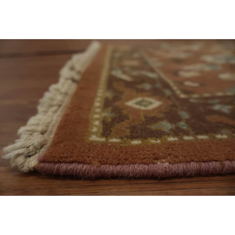 Hand Knotted Oriental 100% Wool Carpet Traditional All-Over Oranges & Rust Ziegler Area Rug - 3' 0'' X 1' 11''