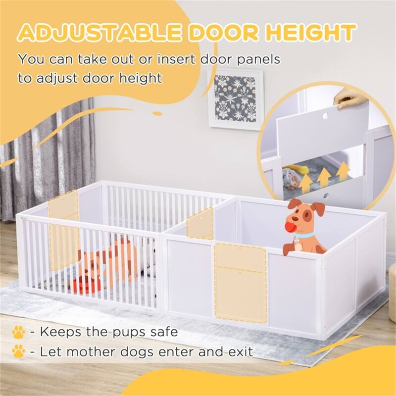 Durable Pinewood Dog House with Removable Panels - 81" L x 39.25" W x 19.75" H