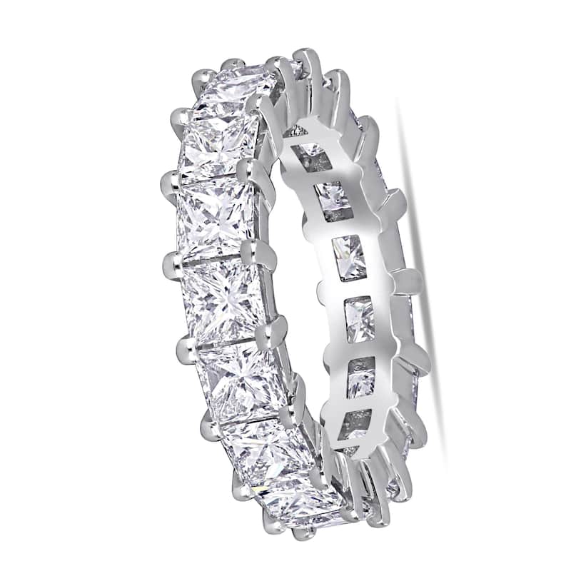 Miadora 5 3/5ct TDW Diamond Eternity Ring in White Platinum