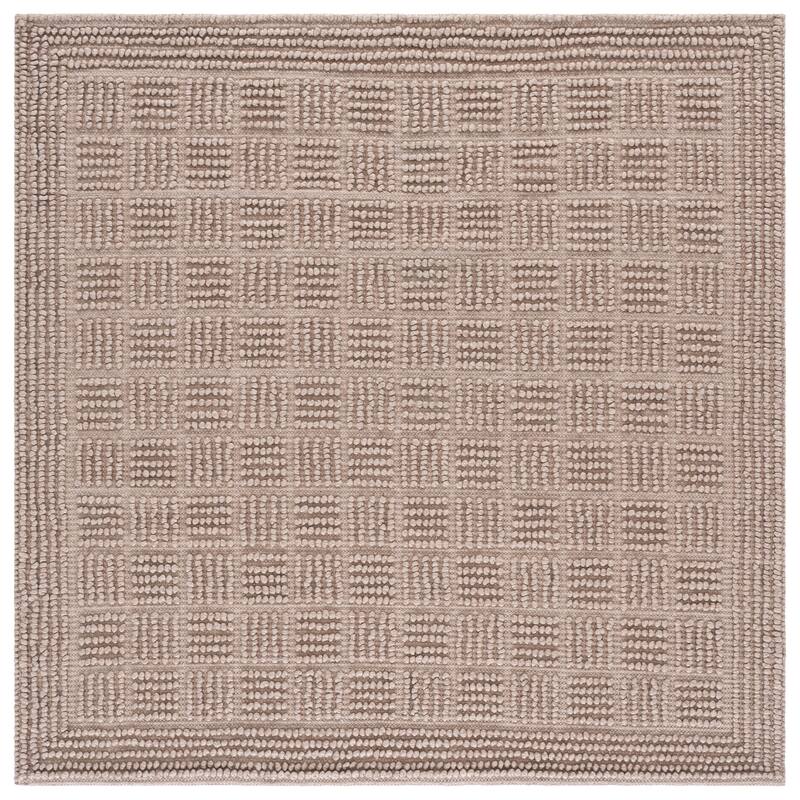 SAFAVIEH Handmade Natura Vizma Raised Textured Wool Blend Rug - 6' Square - Beige