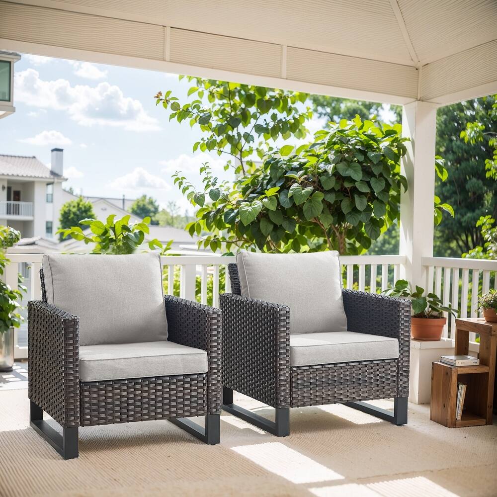 Gymojoy Wicker Patio Chairs with Olefin Cushions Weather-Resistant