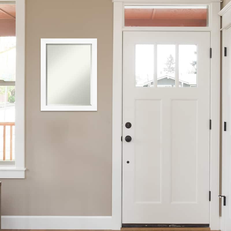 Beveled Wall Mirror - Cabinet White Narrow Frame - Cabinet White Narrow