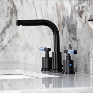 Kingston Brass Synchronous Two-Handle 3-Hole Deck Mount Widespread Bathroom Faucet with Brass Pop-Up Drain