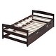 preview thumbnail 31 of 31, Modern Simple Twin Size Platform Bed with Twin Size Trundle Wood Bed Frame for Kids, Teens, Boys or Girls Easy Assembly