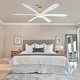 preview thumbnail 1 of 13, Parrot Uncle 72-inch Gold Modern Propeller DC Motor Ceiling Fan with Light and Remote