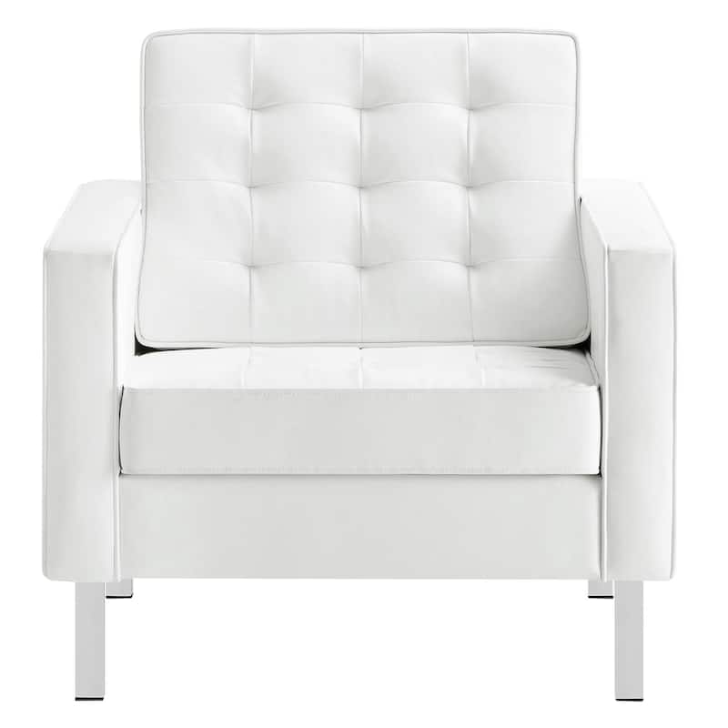 Loft Tufted Vegan Leather Armchair
