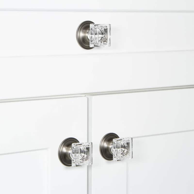 Grandeur CARR-CRYS-KNOB-GEO Carre 1-1/4" Square Crystal Cabinet Knob