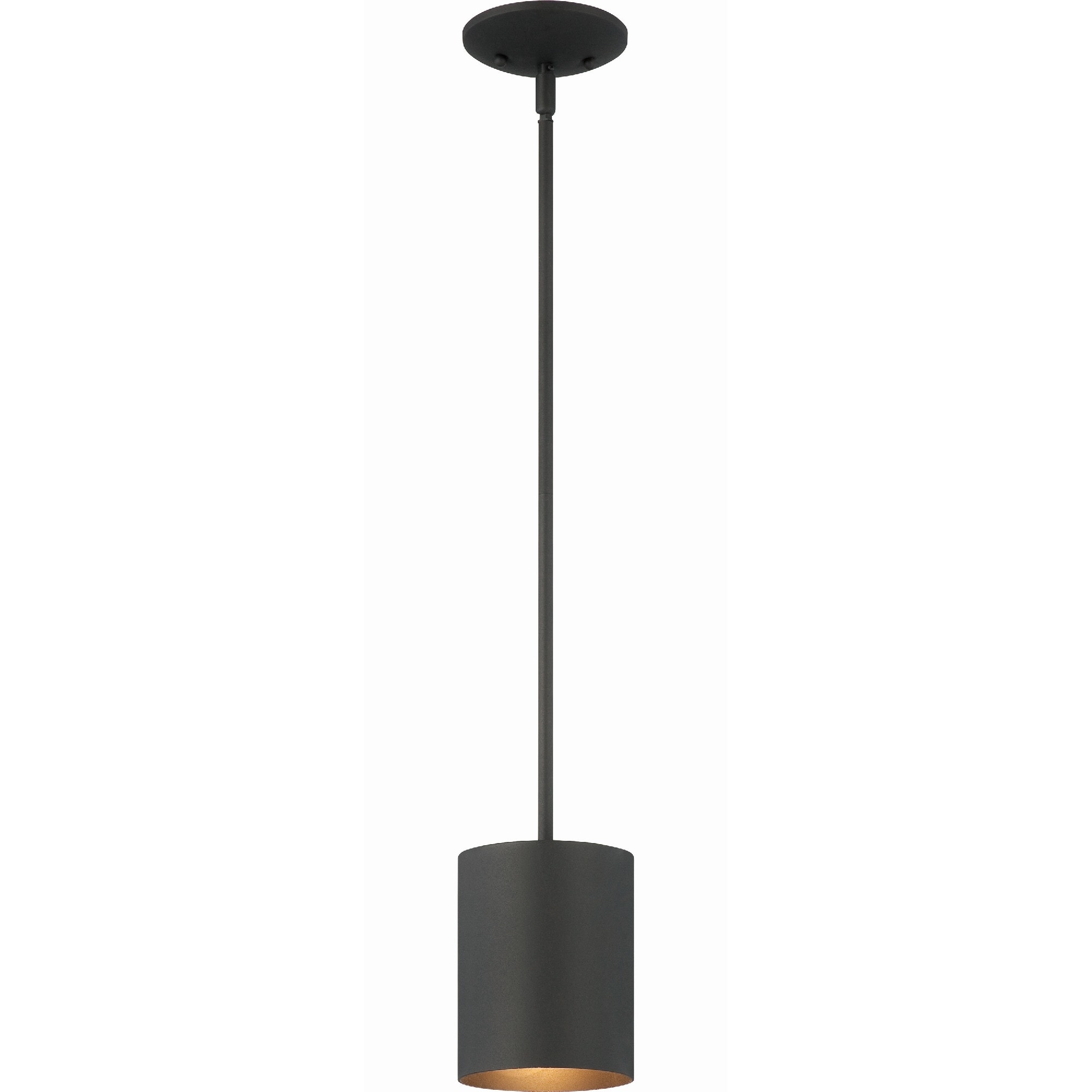 Volume Lighting 1-Light Black Aluminum LED Cylinder Pendant