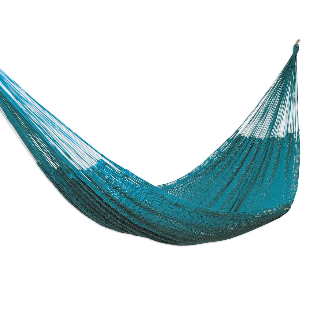 Novica Handmade Uxmal Peacock Cotton Rope Hammock (Double)