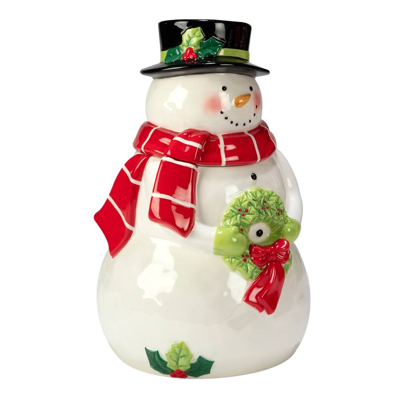 Certified International Holiday Magic Snowman 78 oz. 3-D Cookie Jar