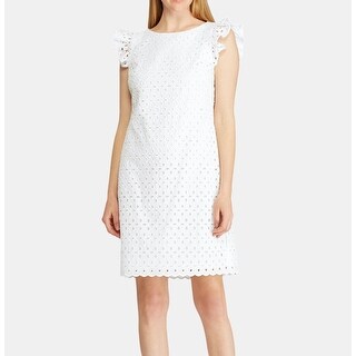 white ruffle sleeve dress