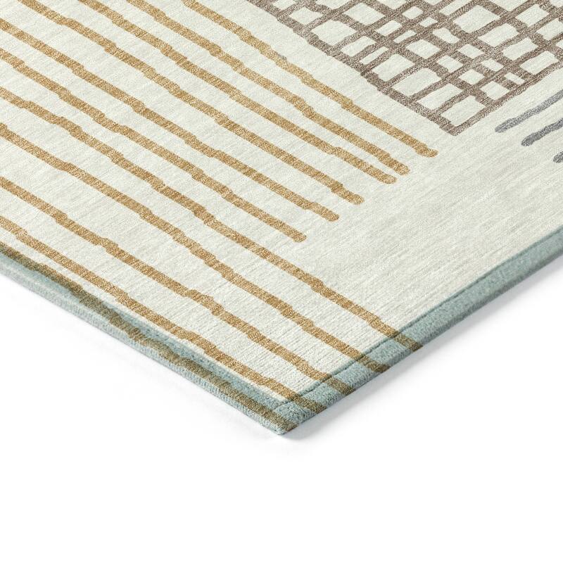 Machine Washable Indoor/ Outdoor Casual Contemporary Chantille Rug