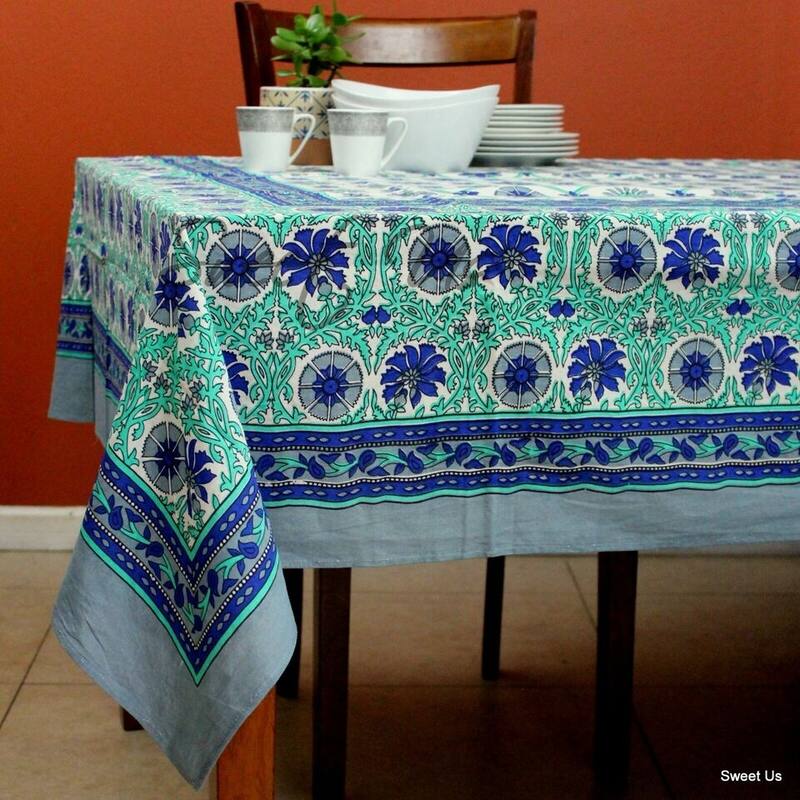 Cotton Floral Tablecloth Rectangle Dining Linen Collection