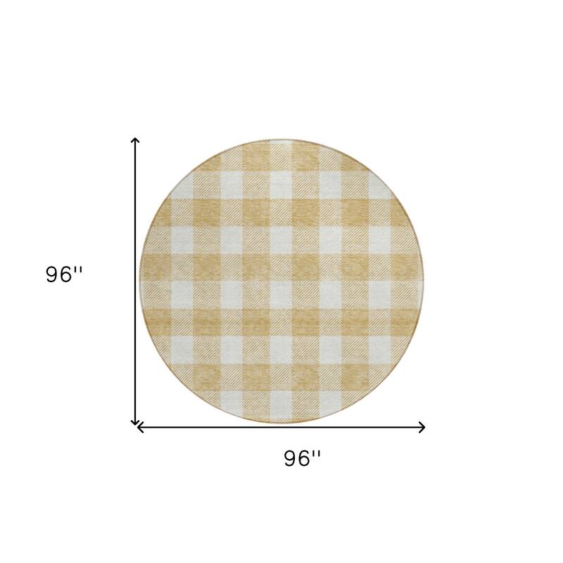 HomeRoots Plaid Transitional Rectangle Outdoor Rug