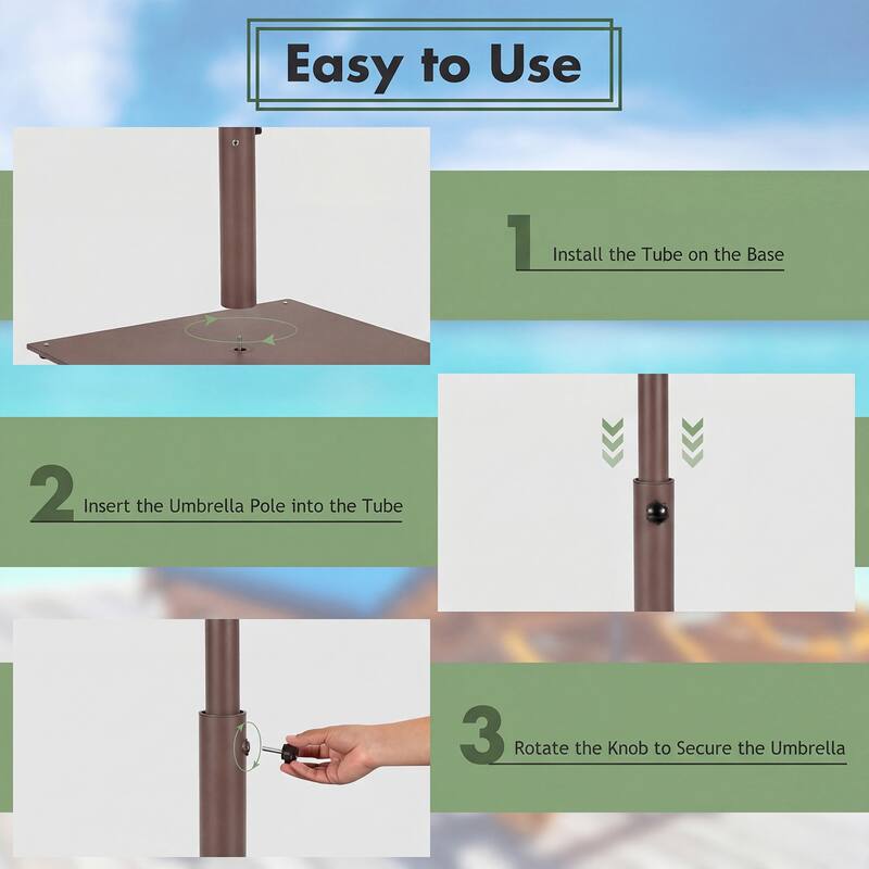 Gymax 20'' Square Patio Umbrella Base Weighted 35 LBS Outdoor Market