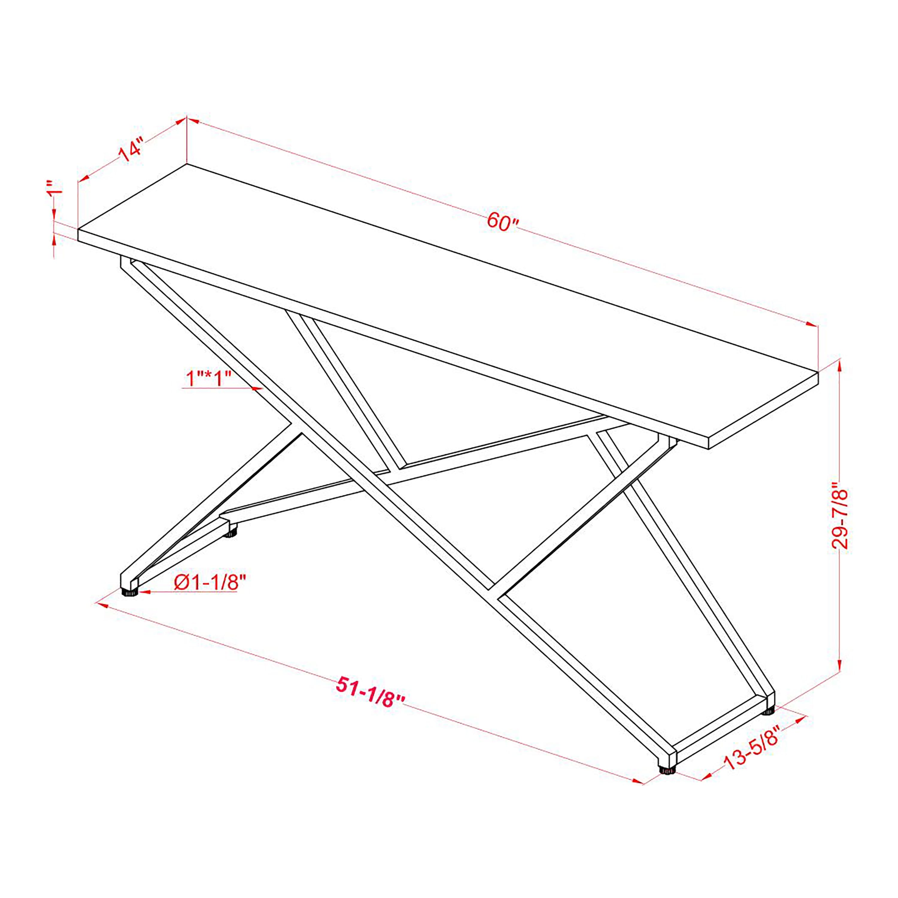 Cano Glam High Gloss White 60inch Sofa Table by Furniture of America