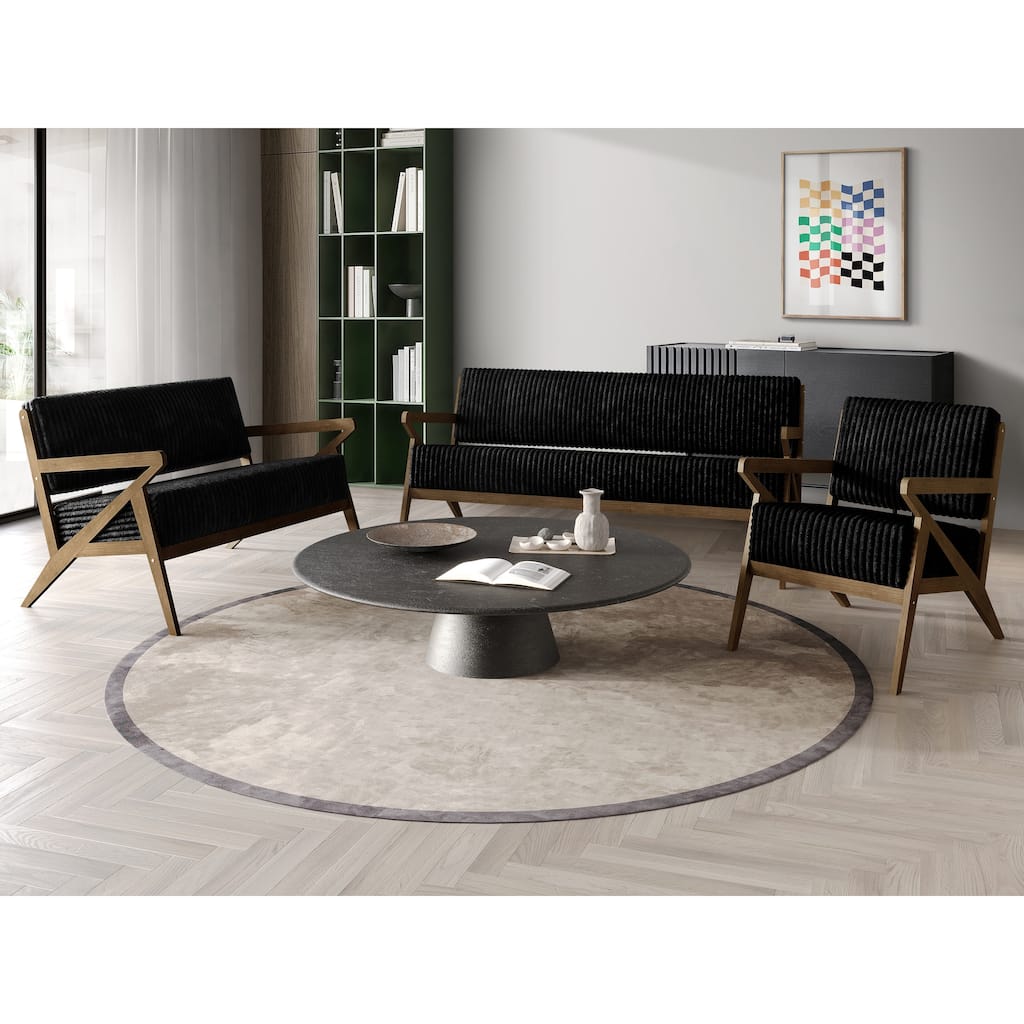 CraftPorch Chic Modern Velvet 3-Piece Upholstered Living Room Set
