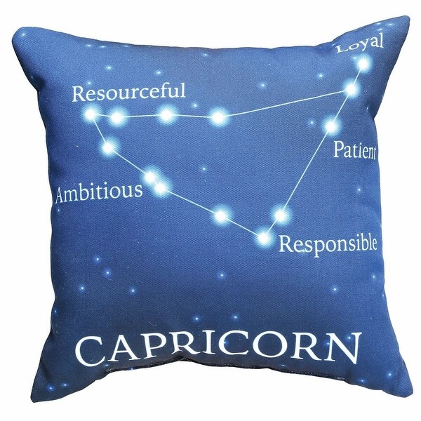 Horoscope Navy Blue Decorative Throw Pillow Capricorn On Horoscope Navy Blue Decorative Throw Pillow Capricorn