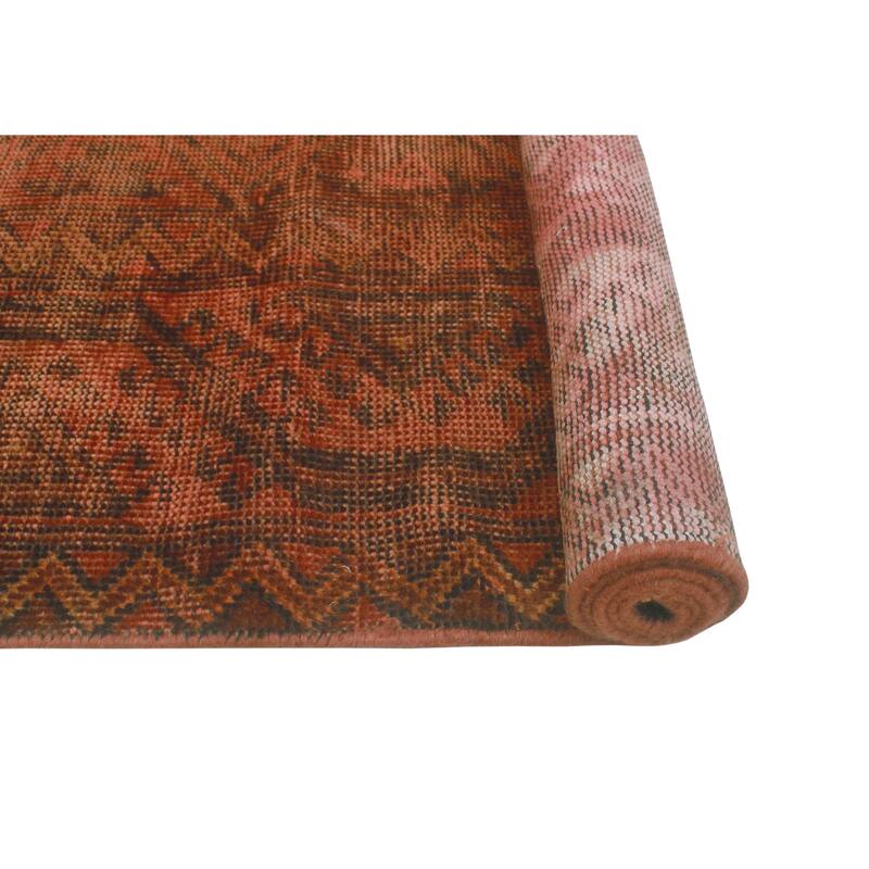 Vintage Overdyed Dahlia Orange/Brown Runner - 3'5" x 6'2"