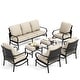 preview thumbnail 24 of 66, MAISON ARTS 5/7/9-Seat Patio Conversation Set, Outdoor Sofa Set with Single Sofa Chairs, 3-Seater Sofa, Ottoman and Coffee Table