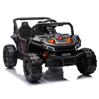 24V Kids Ride-On Car with Bluetooth, Remote Control, Music, and Rear Storage Compartment