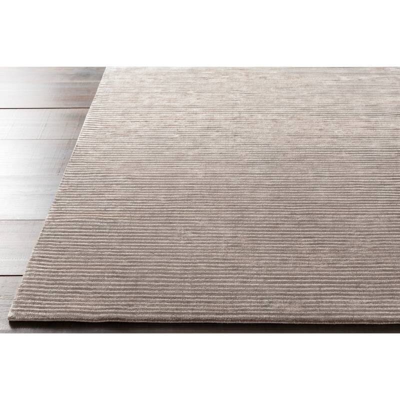 Elle Handmade Striped Solid Viscose Area Rug