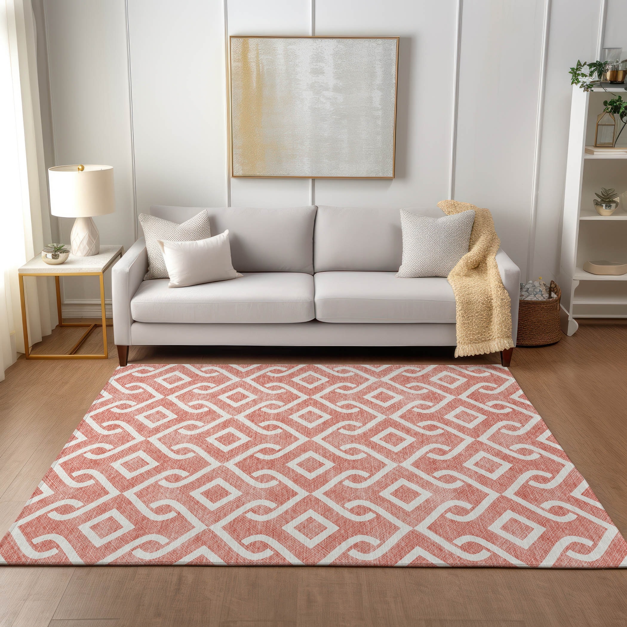 Machine Washable Indoor/ Outdoor Chantille Trellis Rug
