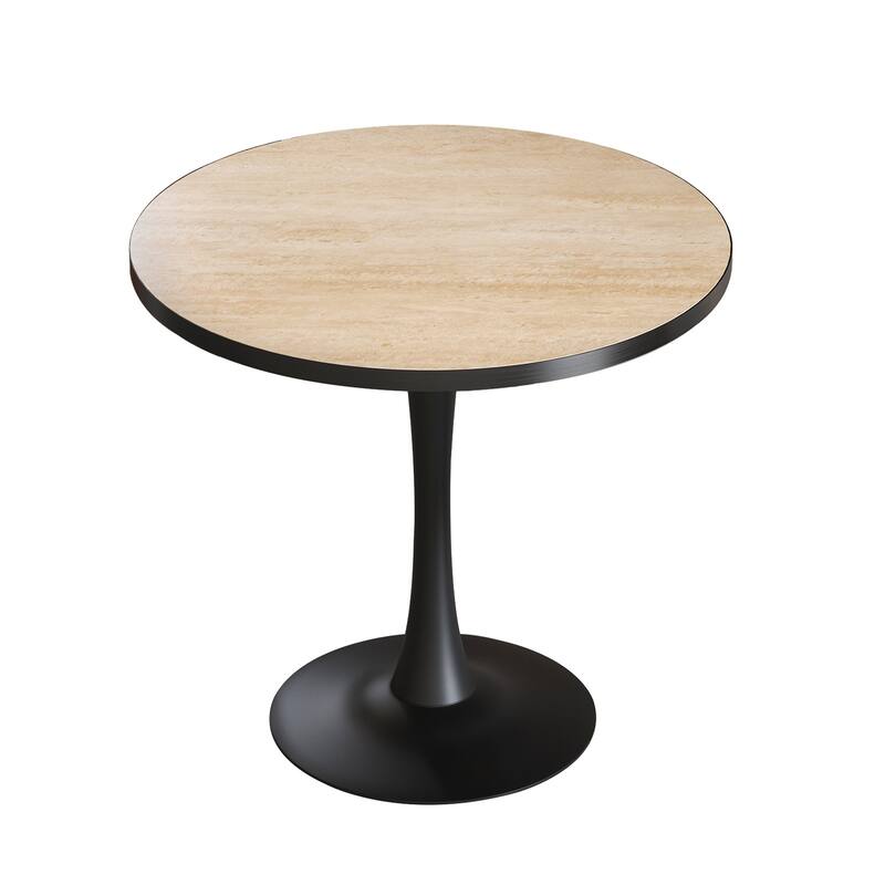 Round Kitchen Dining Table White Sintered Stone-top Larger Pedestal Base Furniture Leisure Coffee Table