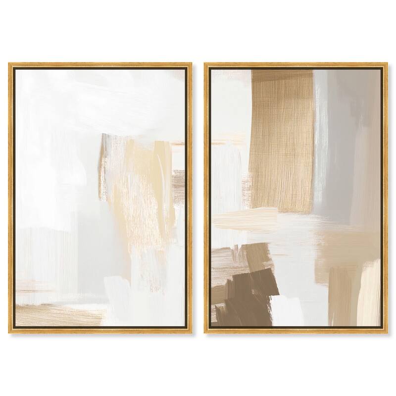 Tactile Textures I Canvas Set of 2 by Art Remedy - 10" x 15" - Gold
