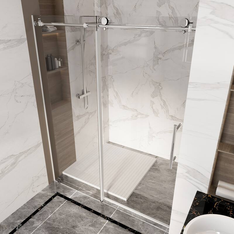 Frameless Sliding Shower Door Adjustable Single Slide