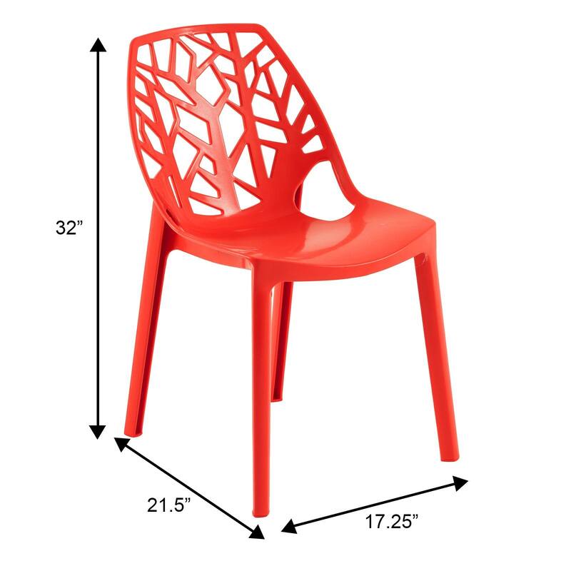 Cornelia Modern Stackable Dining Chair with Cut-out Design Accent Side Chair for Dining rooms, Patios, or Kitchens (Set of 4)
