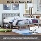 preview thumbnail 5 of 5, Full Size Bed, Wood Platform Bed Frame with Headboard For Kids, Slatted, Gray